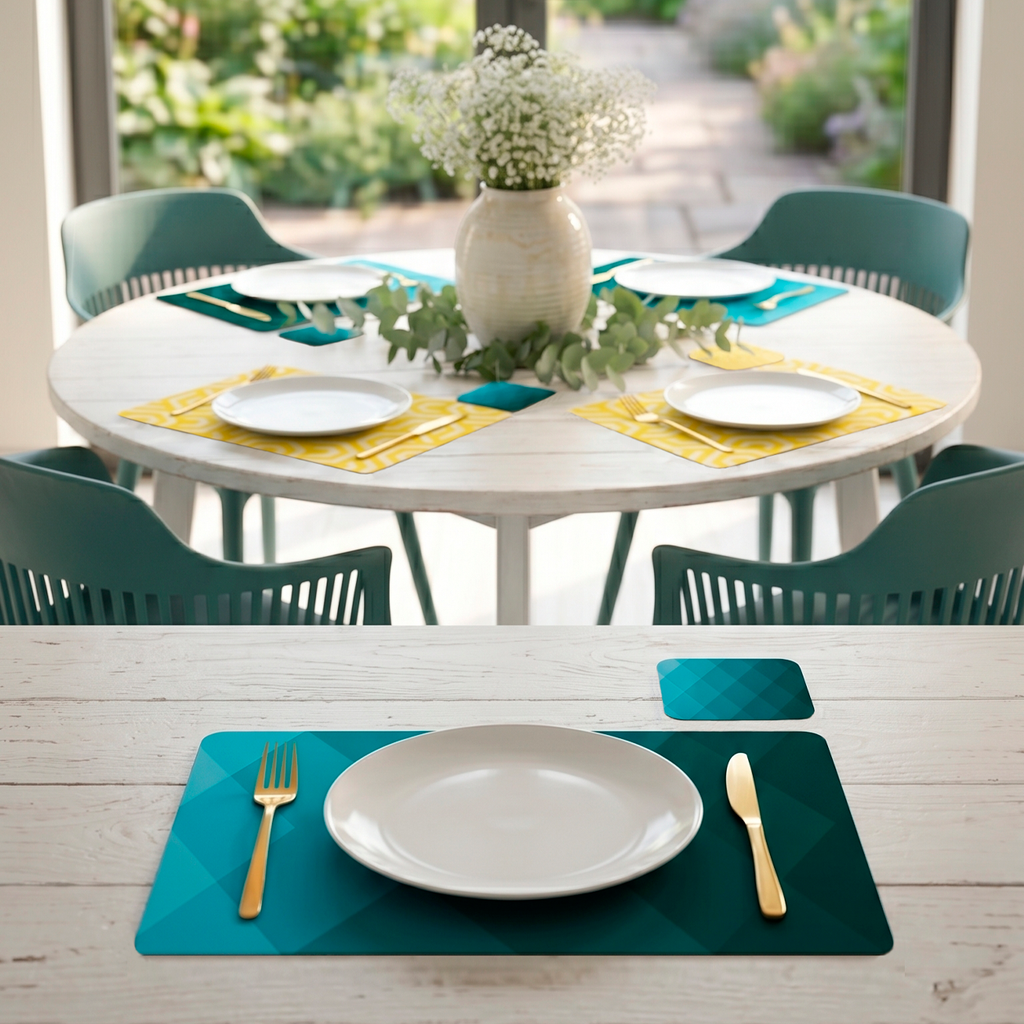 Modern Teal & Yellow