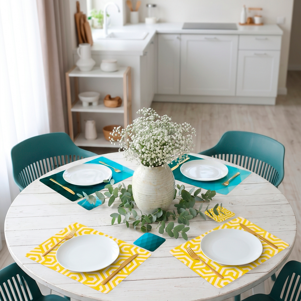 Modern Teal & Yellow