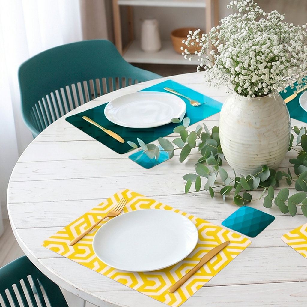 Modern Teal & Yellow