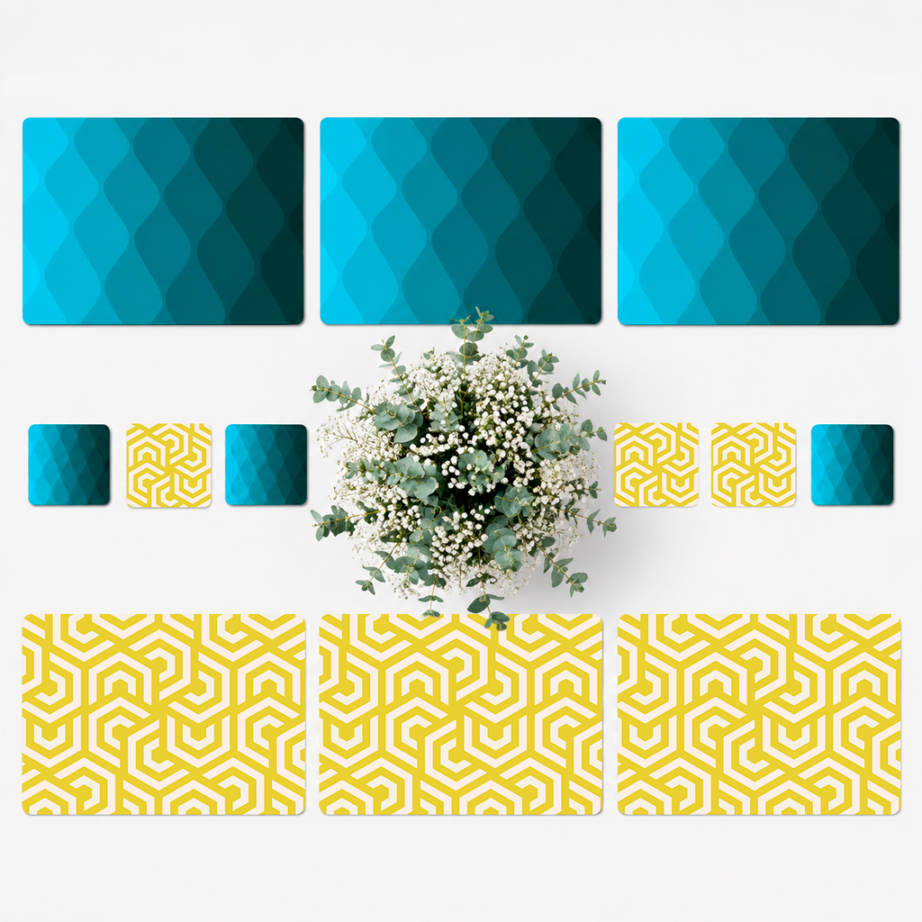 Modern Teal & Yellow