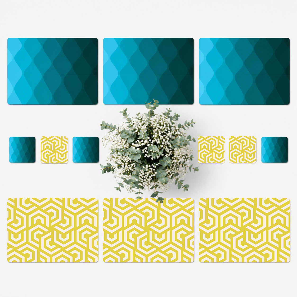 Modern Teal & Yellow