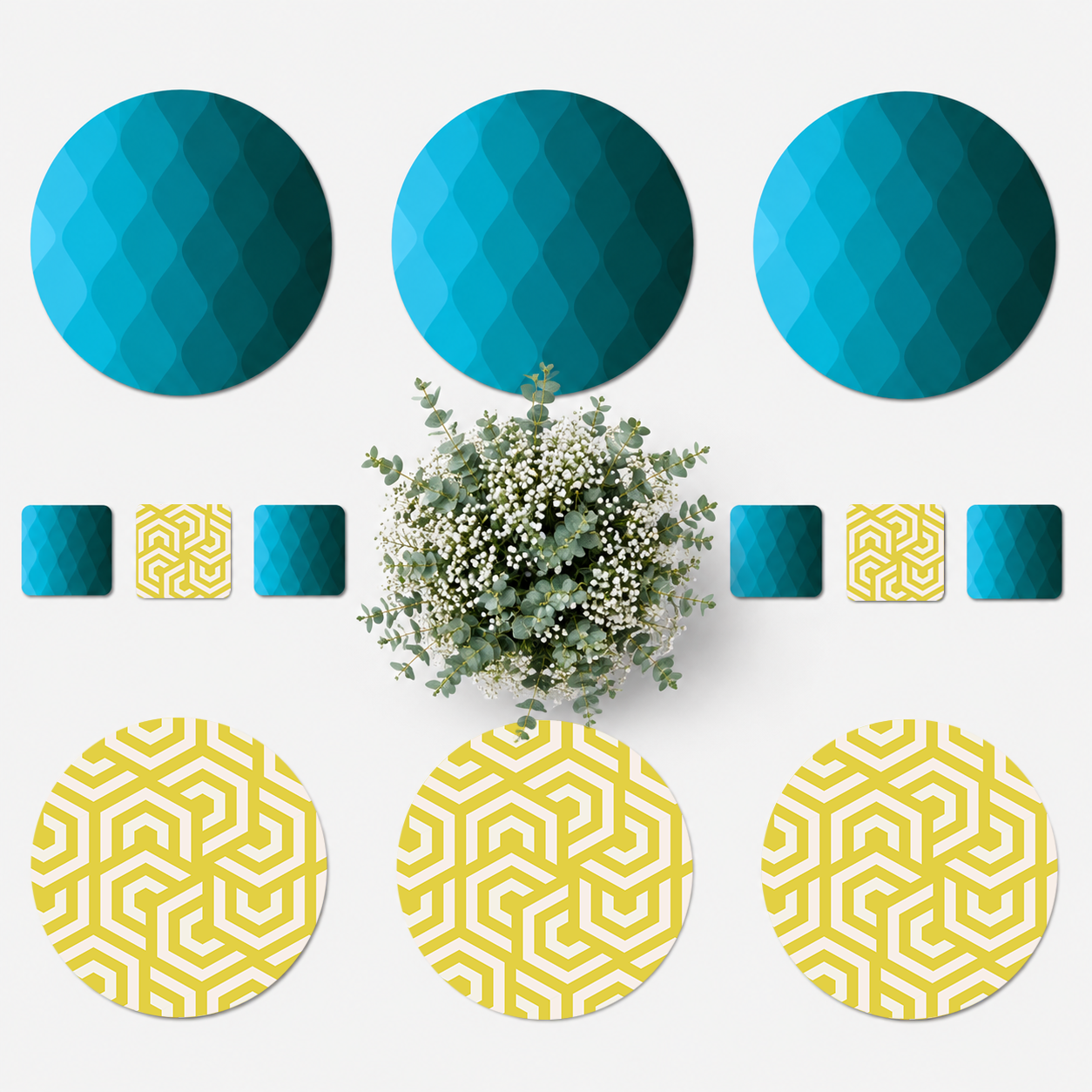 Modern Teal & Yellow